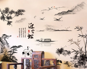 Wallpaper Chinese Painting PVC SKU# WAL0178