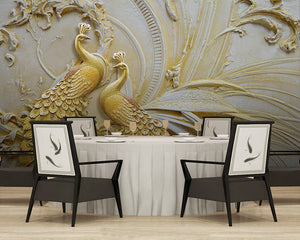 3D Wallpaper Golden Peacock SKU# WAL0218