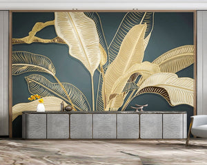 3D Wallpaper Large Banana Leaf for Accent Wall