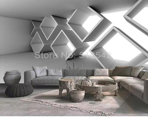 3D Walpaper Stereoscopic Cubes for Accent Wall
