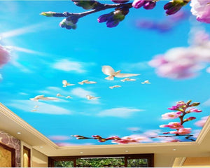 3D Ceiling Paper with Flying Doves