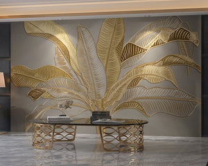Modern 3D Wallpaper Banana Leaf