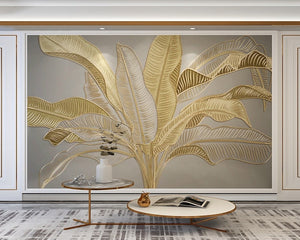 Unique 3D Wallpaper Banana Leaf