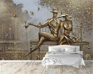3D Wallpaper European Rustic Art for Bedroom Wallpaper
