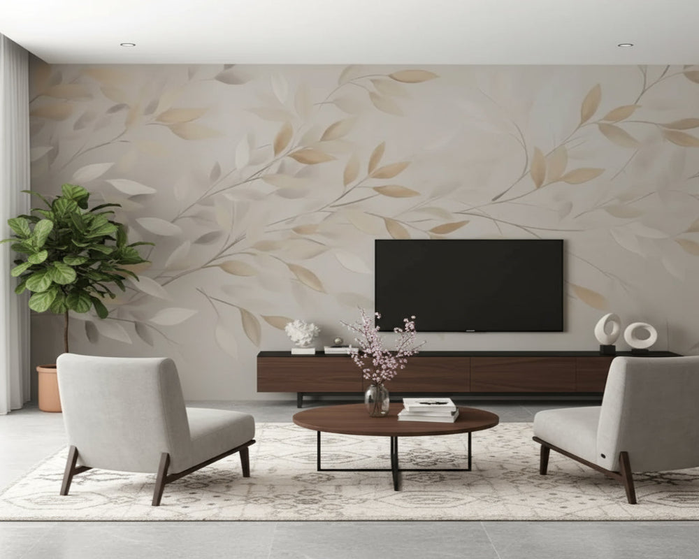 3D Wallpaper Luxury Golden Leaf 