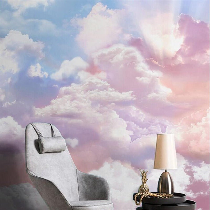 3D Wallpaper Pink Mural Cloud SKU# WAL0418