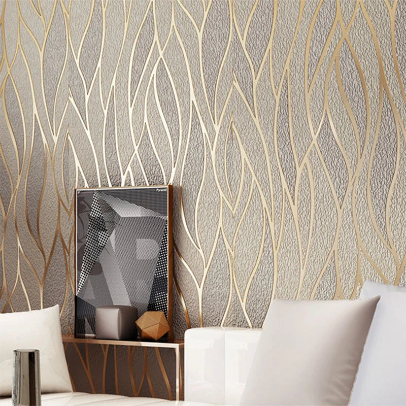 3D Geometric Wave Pattern Wallpaper SKU# WAL0471