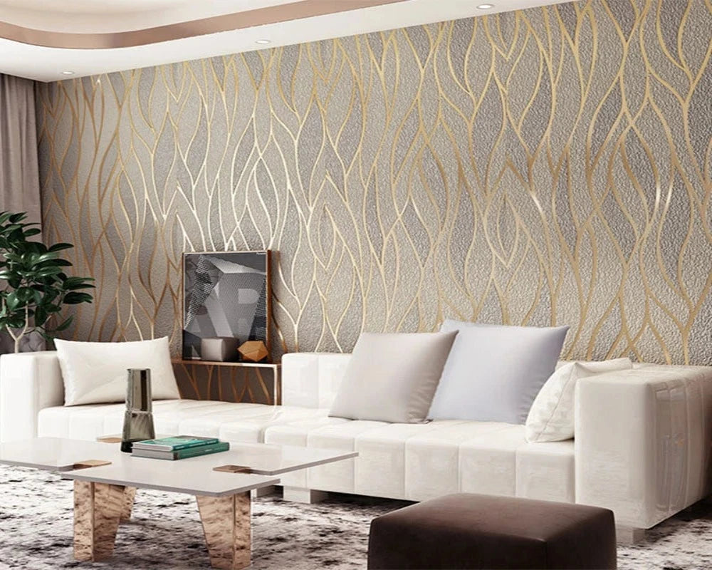 3D Geometric Wave Pattern Wallpaper SKU# WAL0471