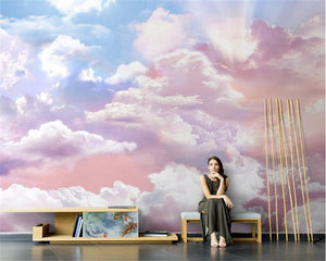 3D Wallpaper Pink Mural Cloud SKU# WAL0418