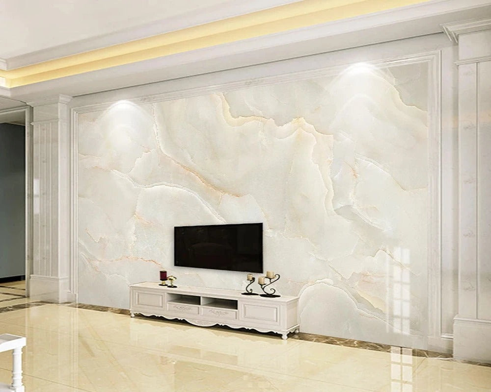 3D Wallpaper Modern Simple Beige Marble