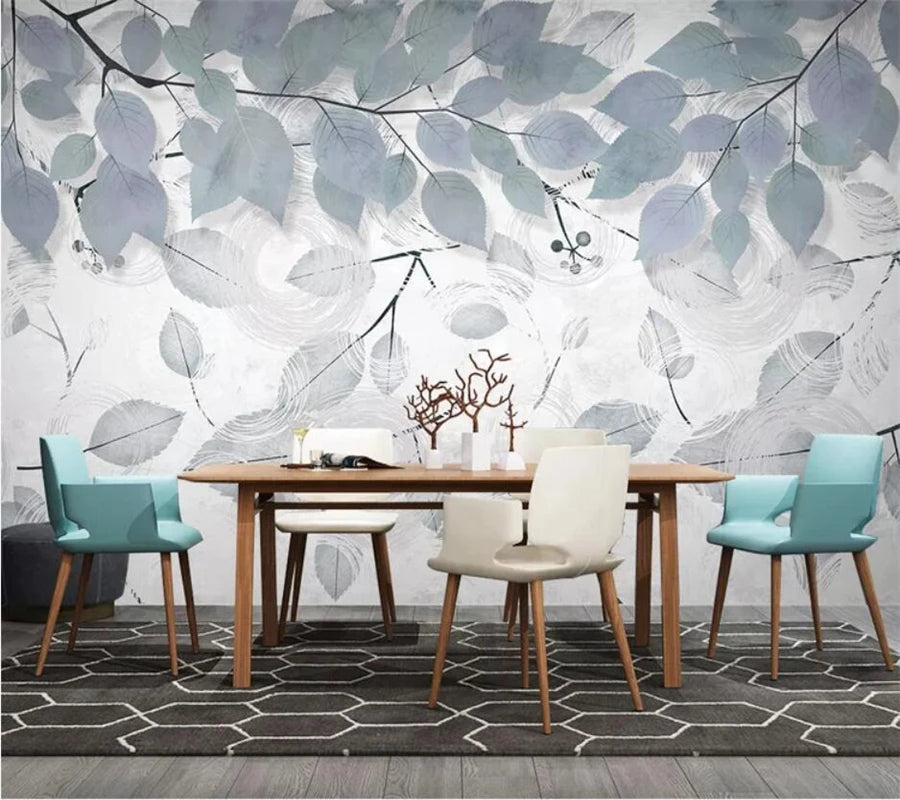 3D Wallpaper Modern & Minimalist Leaves for Wall Accent