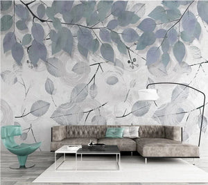 3D Wallpaper Modern & Minimalist Leaves for living room Wallpaper