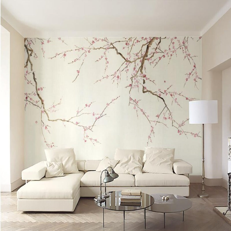 Floral 3D Wallpaper Chinese Plum for Wall Covering