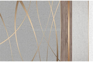 3D Wallpaper Stereo Stripe Gold Lines for Wall Covering
