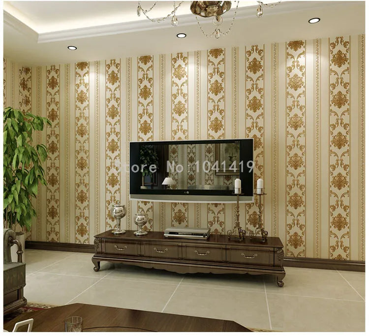 Damask Vertical Striped Wallpaper SKU# WAL0411