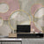 3D Wallpaper Stereo Golden Circle Transparent Leaves Pink Background Wall Décor for Living Room