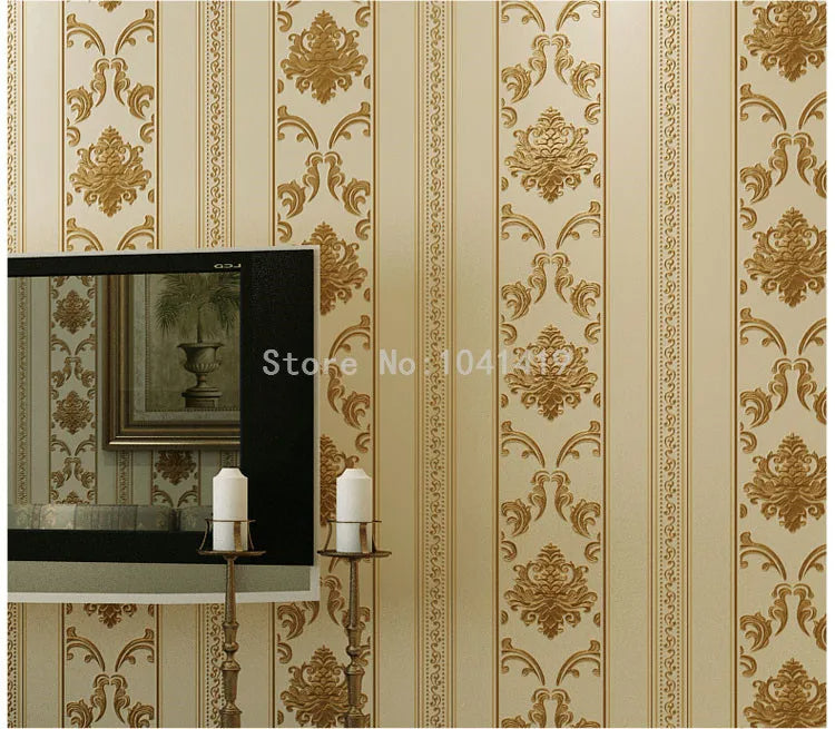 Damask Vertical Striped Wallpaper SKU# WAL0411