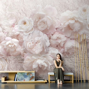 Designer 3D Wallpaper Pink Flower Design for Living Room Wallpaper