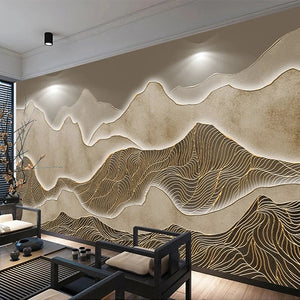 3D Wallpaper Abstract Dimensional Landscape for Wall Covering