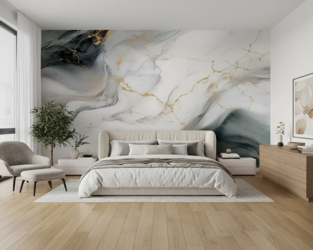 3D Wallpaper Crystal Vein Marble 