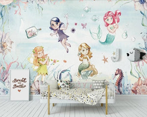 3D Wallpaper Sea World & Fairy Mermaid SKU# WAL0415