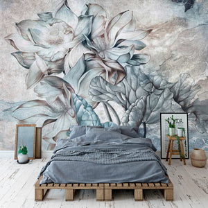 3D Wallpaper Lotus Floral Décor for Wall Accent