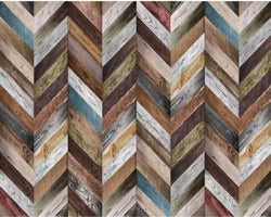 Colorful Wood Stripe 3D Wallpaper SKU# WAL0429