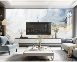 3D Wallpaper Light Blue Marble Art