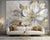 Modern Gold Flower Leaf 3D Wallpaper SKU# WAL0425