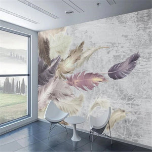 3D Wallpaper Cement Feather Texture for Wall Covering