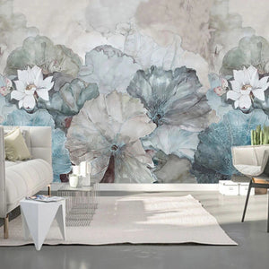 3D Wallpaper Lotus Flower Decoration for Wall Accent