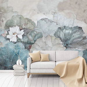 3D Wallpaper Lotus Flower Decoration for Living Room Wallpaper