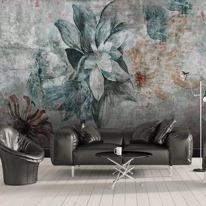 3D Wallpaper Nordic Vintage Flower 