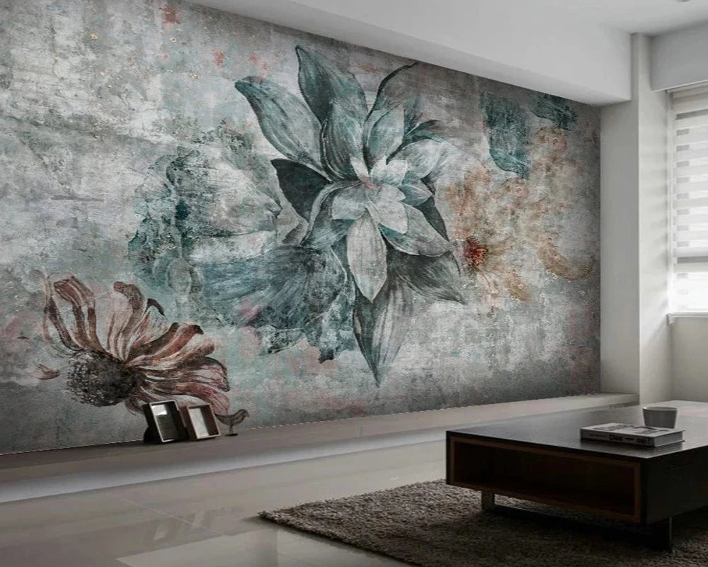 3D Wallpaper Nordic Vintage Flower 