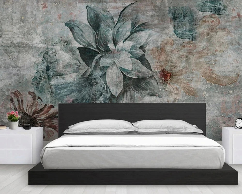 3D Wallpaper Nordic Vintage Flower 