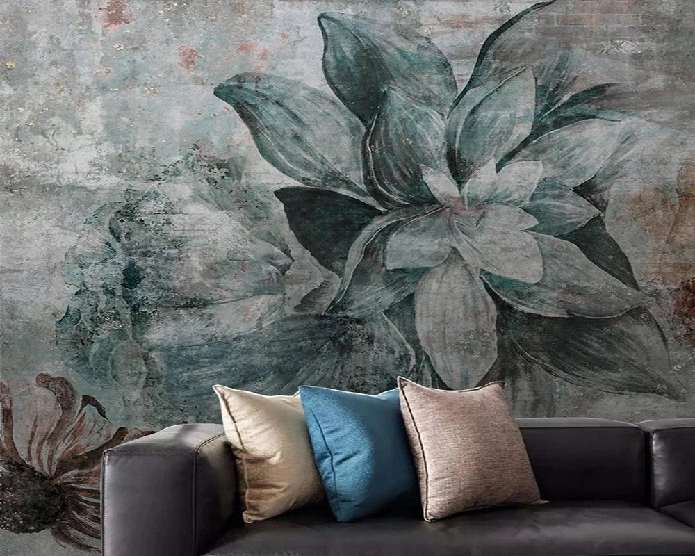 3D Wallpaper Nordic Vintage Flower 