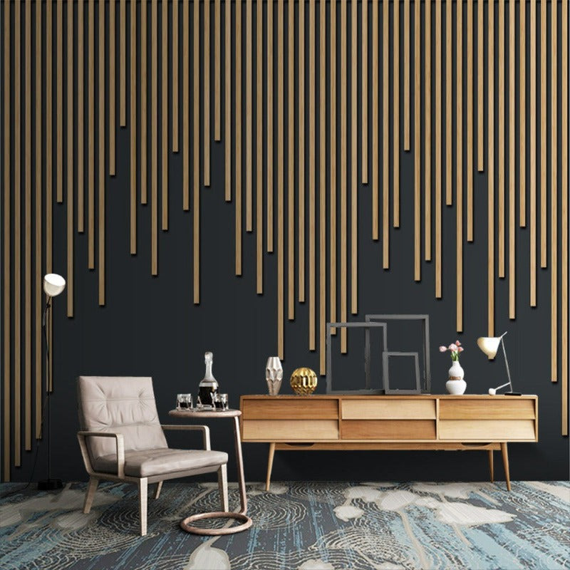 3D Wood Grain Mural Wallpaper SKU# WAL0420