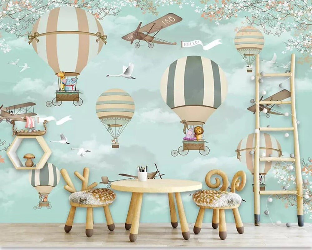 3D Wallpaper Cartoon Balloon for Kids SKU# WAL0416