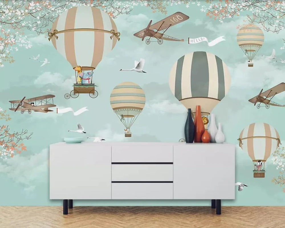 3D Wallpaper Cartoon Balloon for Kids SKU# WAL0416