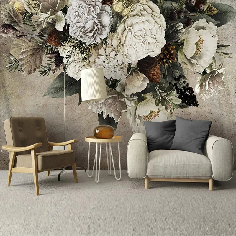 3D Wallpaper Art Floral Painting for Wall Covering