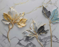 Gold Leaf Art Marble 3D Wallpaper