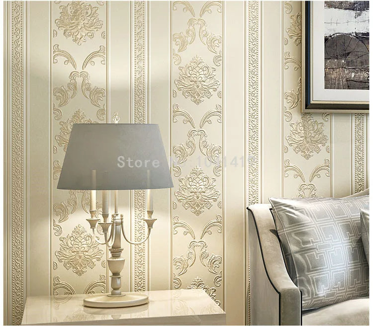 Damask Vertical Striped Wallpaper SKU# WAL0411