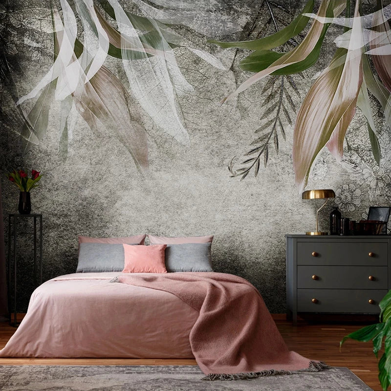 3D Wallpaper Abstract Art Leaf Décor for Bedroom Wallpaper