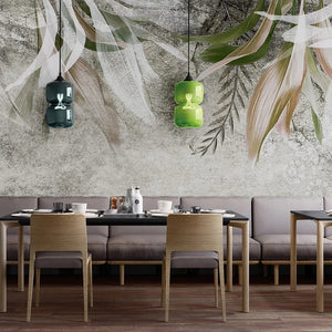 3D Wallpaper Abstract Art Leaf Décor for Restaurant Wallpaper