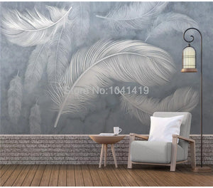 3D Wallpaper Fashion Feather for Wall Accent