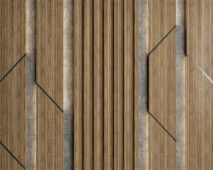 Wood Stripe & Wood Cladding 3D Wallpaper SKU# WAL0430