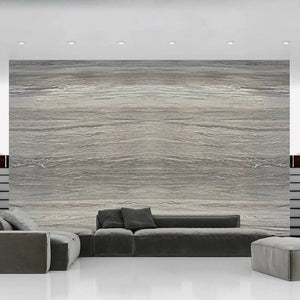 Warm Grey Mottled Wood Texture Wallpaper for Living Room Wall Covering