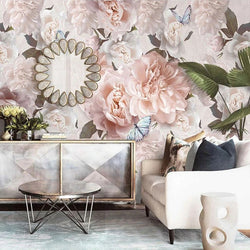 3D Wallpaper Flower with Butterfly Design for Wall Treatment