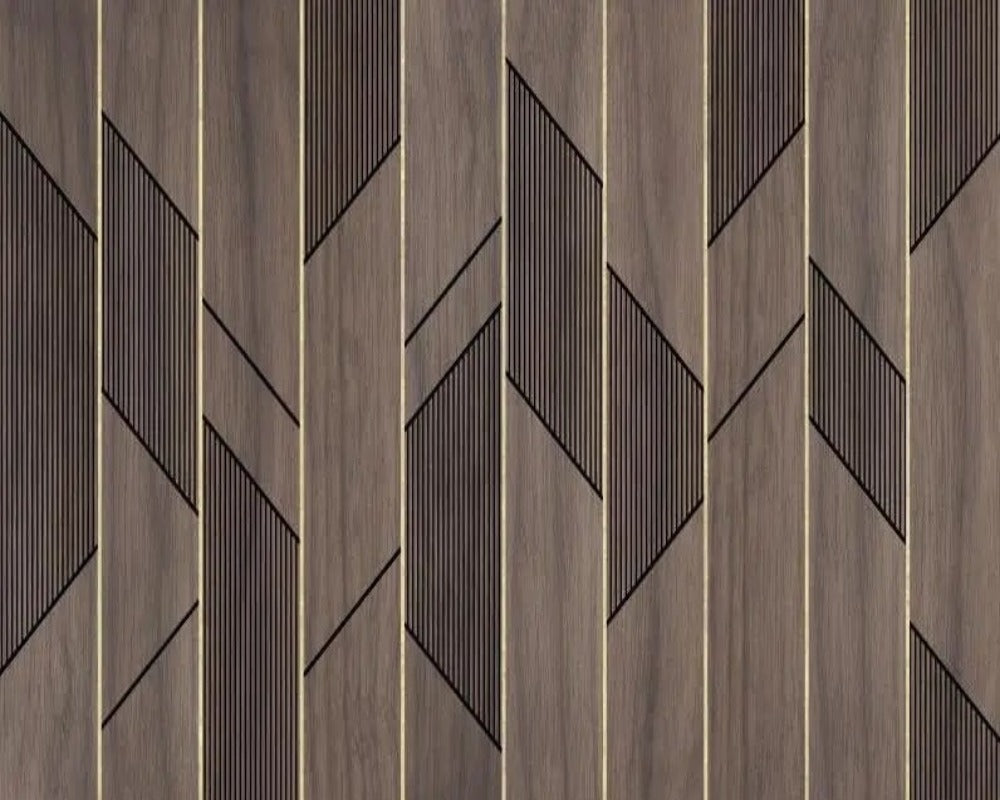 Wood Stripe & Wood Cladding 3D Wallpaper SKU# WAL0430