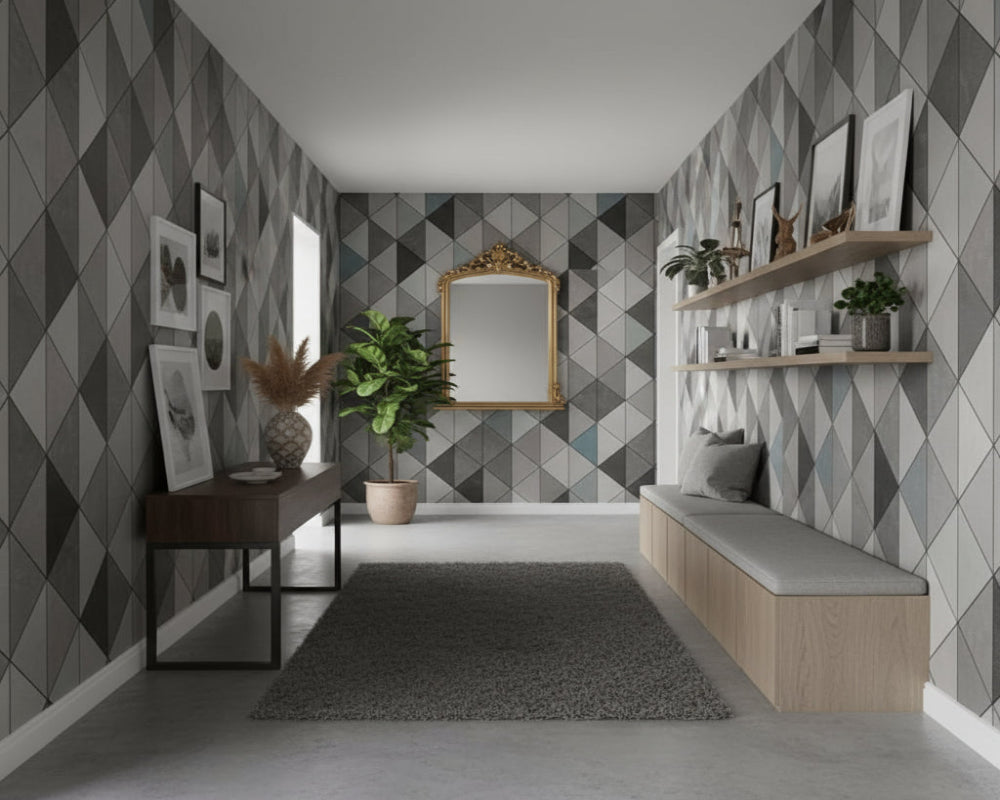 3D Wallpaper Diamond Slate Fusion